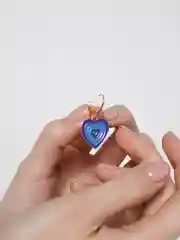 Синий серьги женские "Сердце"