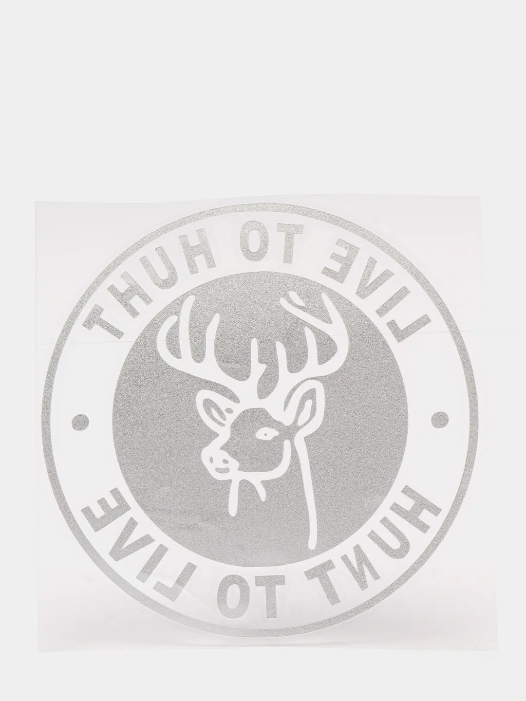Белый наклейка на авто "Live to hunt hunt to live"
