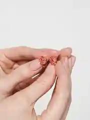 Розовый серьги-клипсы "Корона"