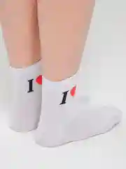 Белый носки женские "I love", хлопок