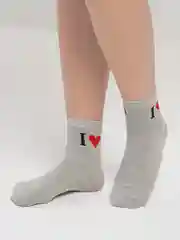 Пудровый носки женские "I love", хлопок