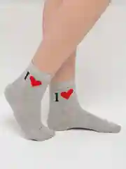 Пудровый носки женские "I love", хлопок