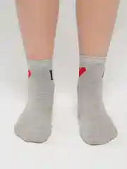 Серый меланж носки женские "I love", хлопок