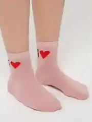 Пудровый носки женские "I love", хлопок