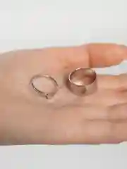 Оливковый парные кольца с бабочкой, с сердцем, любовь/Love, пламя 2 штуки в наборе