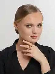 Бежевый парные кольца с бабочкой, с сердцем, любовь/Love, пламя 2 штуки в наборе