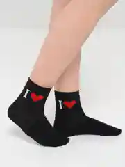 Черный носки женские "I love", хлопок
