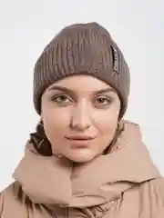 Коричневый шапка двухслойная "Лофт" женская мужская