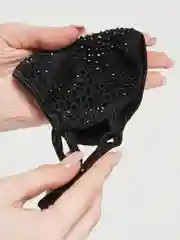 Черный маска многоразовая, со стразами разных цветов