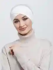 Молочный косой чепчик, шапочка под платок