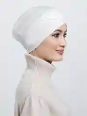Молочный косой чепчик, шапочка под платок