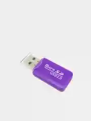 Фиолетовый картридер для карт памяти формата micro SD