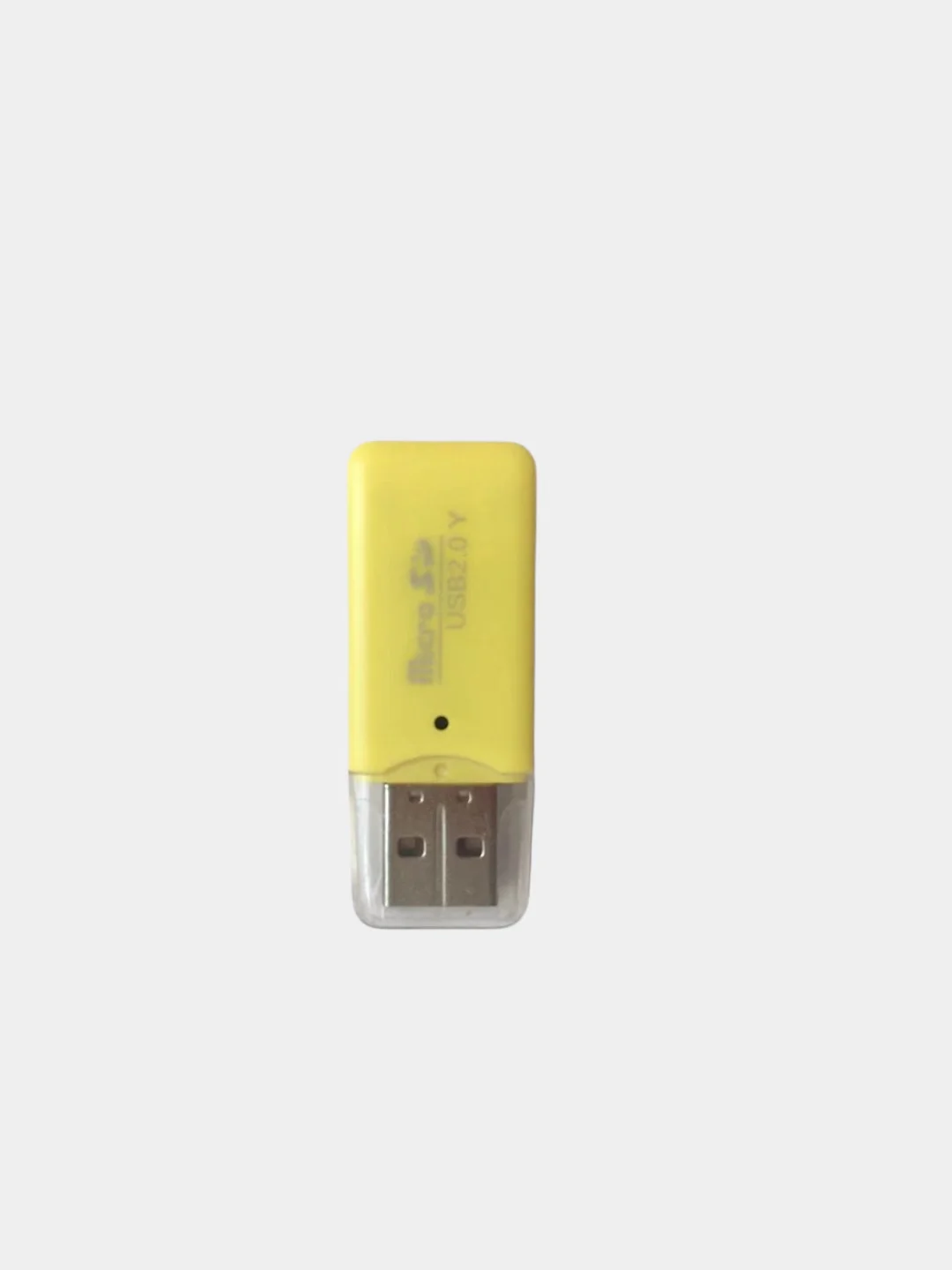 Желтый картридер для карт памяти формата micro SD