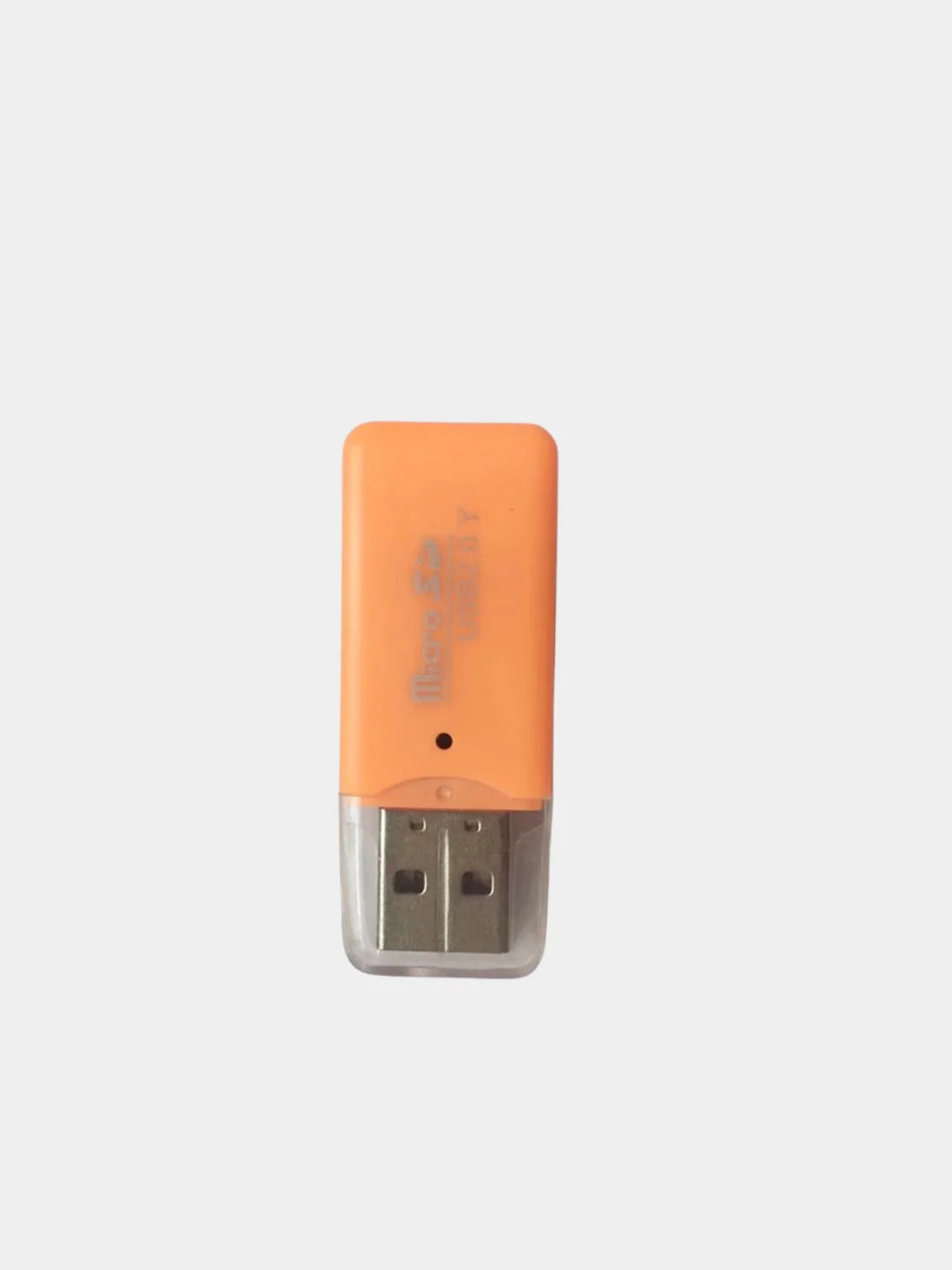 Оранжевый картридер для карт памяти формата micro SD
