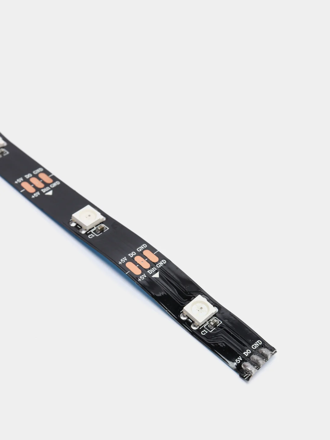 Светодиодная лента WS2812B (адресная) 30св/м 5V незащищенная RGB черная основа