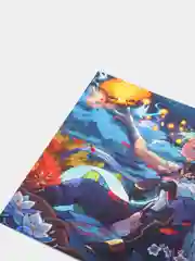 Синий открытки "Genshin Impact" (Геншин), почтовые