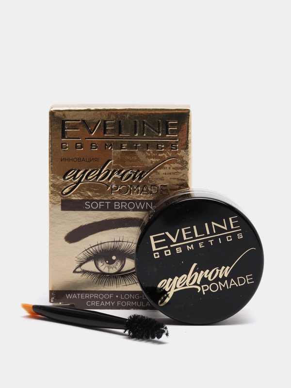 Eveline Cosmetics Eyebrow Pomade Помада для бровей Soft brown Мягкий коричневый тон, 55 г