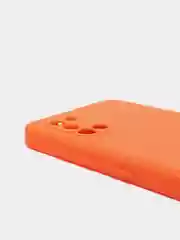 Алый чехол Samsung A31 c защитой камеры и бархатом внутри