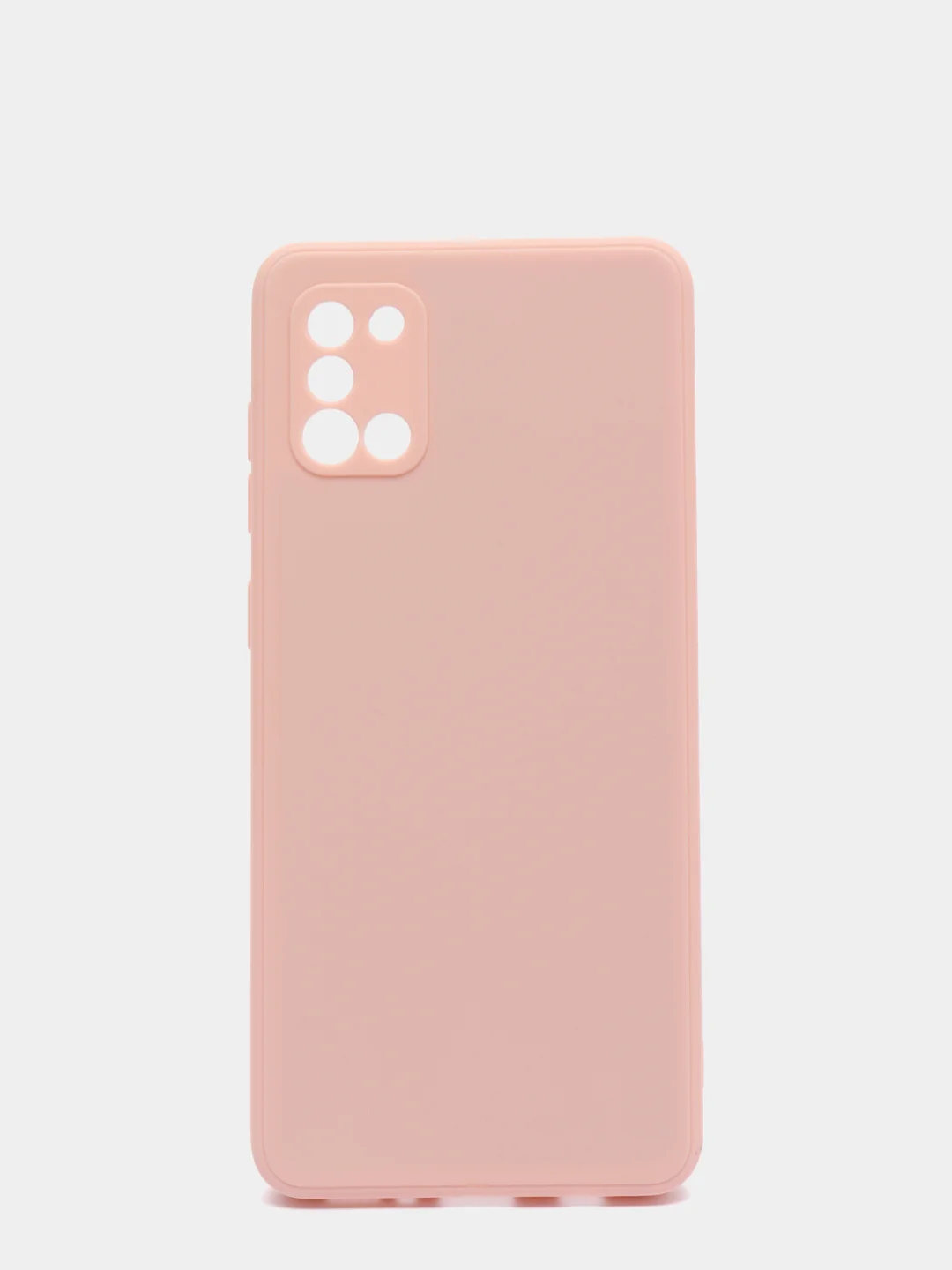 Бежевый чехол Samsung A31 c защитой камеры и бархатом внутри