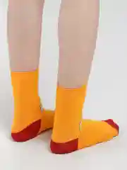 Желтый хлопковые носки, носки с надписями, кока-кола