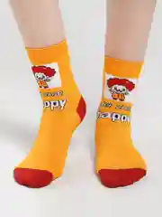 Желтый хлопковые носки, носки с надписями, кока-кола