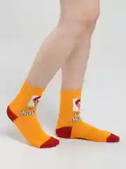 Желтый хлопковые носки, носки с надписями, кока-кола