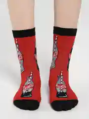 Алый хлопковые носки, носки с надписями, кока-кола