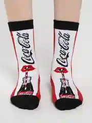 Белый хлопковые носки, носки с надписями, кока-кола