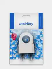 Вилка электрическая плоская с кольцом белая 6А 250В Smartbuy