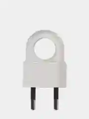 Вилка электрическая плоская с кольцом белая 6А 250В Smartbuy