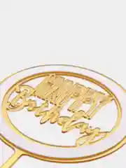 Золотой топпер "Happy Birthday"