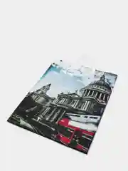 Небесно-голубой подарочный пакет пластик 42*32*10см