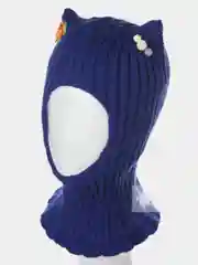 Синий шлем для девочки утепленный