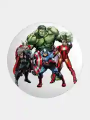 Красный значок, пин на одежду "Супергерои Marvel", 37 мм., круглый, металлический