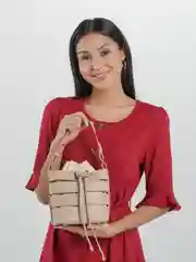 Бежевый сумка женская летняя