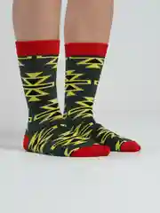 Желтый мужские носки с цветным принтом