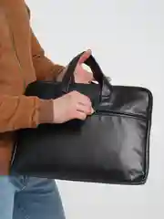 Черный кожаная сумка мужская для ноутбука и планшета "MONTBLANC"