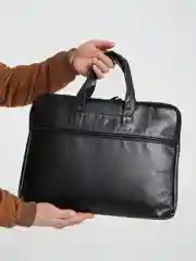 Черный кожаная сумка мужская для ноутбука и планшета "MONTBLANC"