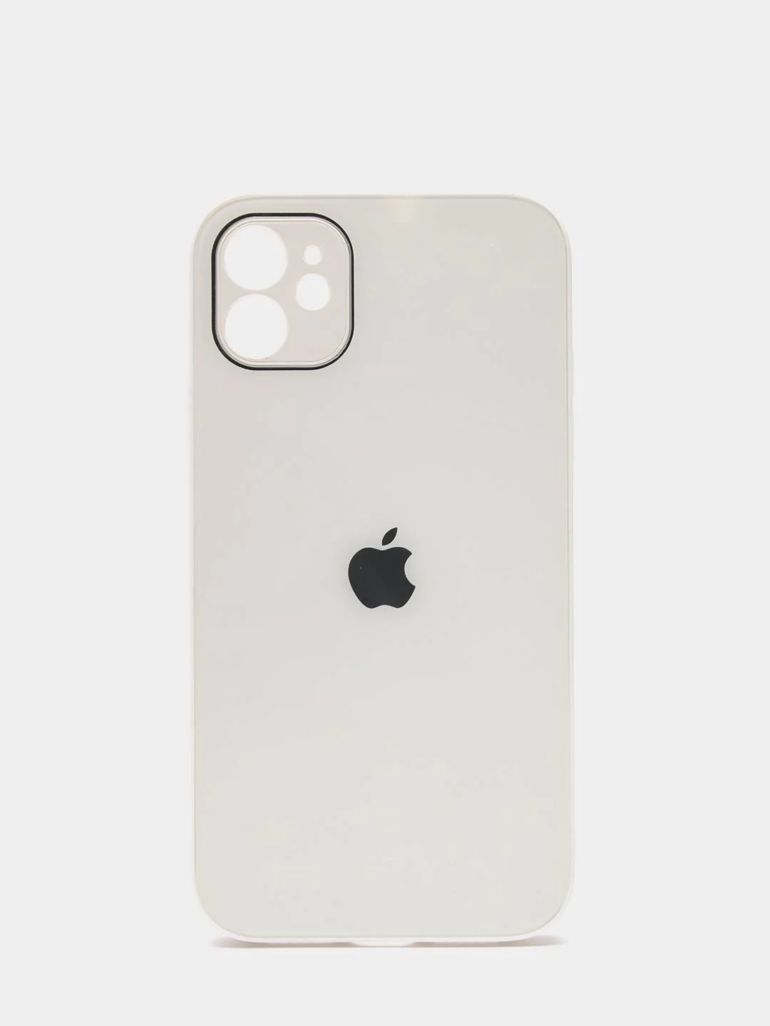 Белый чехол силиконовый со стеклянной панелью для iPhone 11