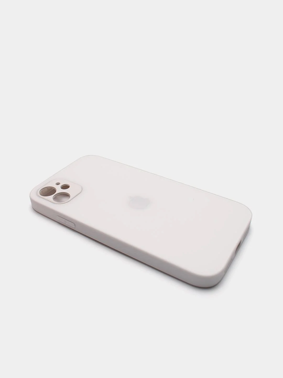 Белый чехол силиконовый со стеклянной панелью для iPhone 11