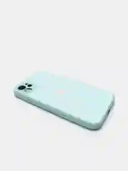Мятный чехол силиконовый со стеклянной панелью для iPhone 11