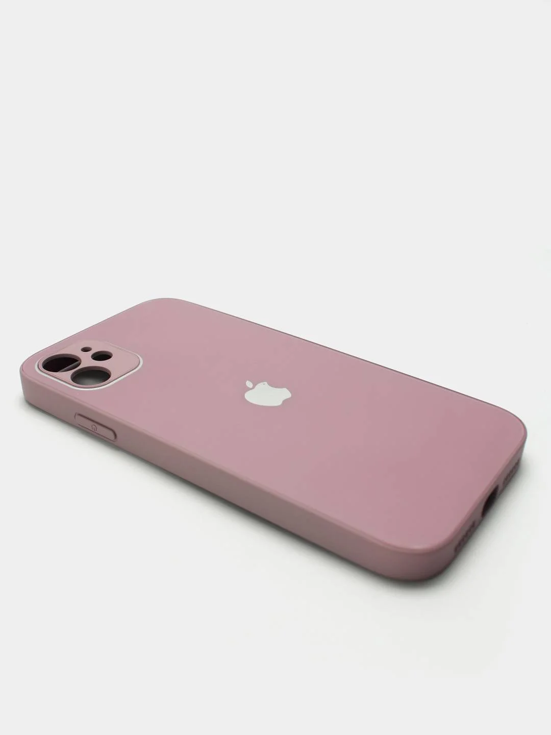 Сиреневый чехол силиконовый со стеклянной панелью для iPhone 11