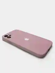 Сиреневый чехол силиконовый со стеклянной панелью для iPhone 11