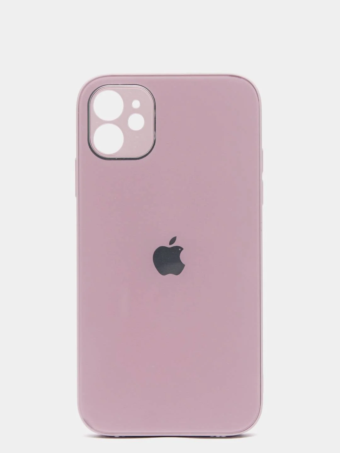 Сиреневый чехол силиконовый со стеклянной панелью для iPhone 11