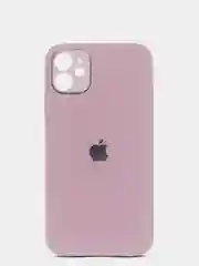 Сиреневый чехол силиконовый со стеклянной панелью для iPhone 11