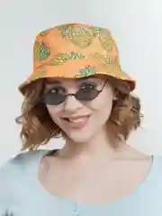 Оранжевый панама летняя с ананасами унисекс, 4 цвета