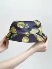 Черный панама летняя с ананасами унисекс, 4 цвета
