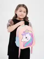 Оранжевый рюкзак детский с единорогом