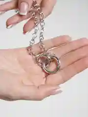 Серебряный цепочка женская с кольцами