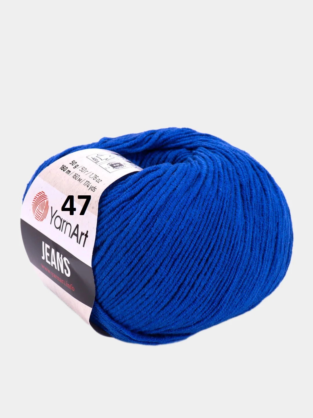 Синий пряжа YarnArt Jeans, 50 г, 160 м
